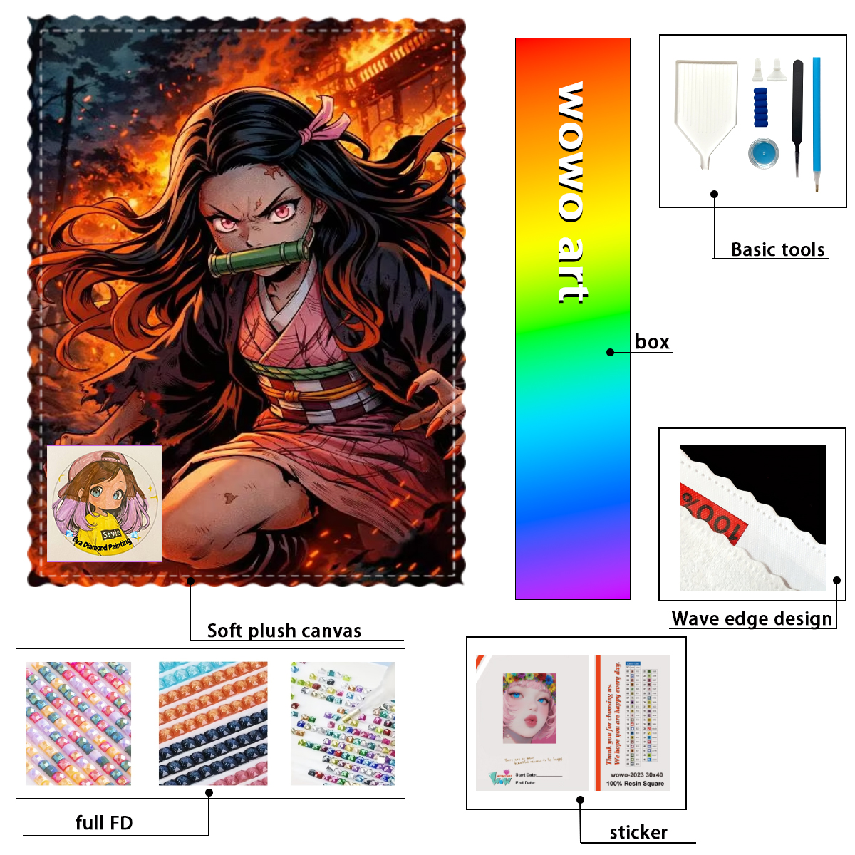 【eva Diamond Art】Anime 100% re - Resin Art To Buy ulasan dan harga