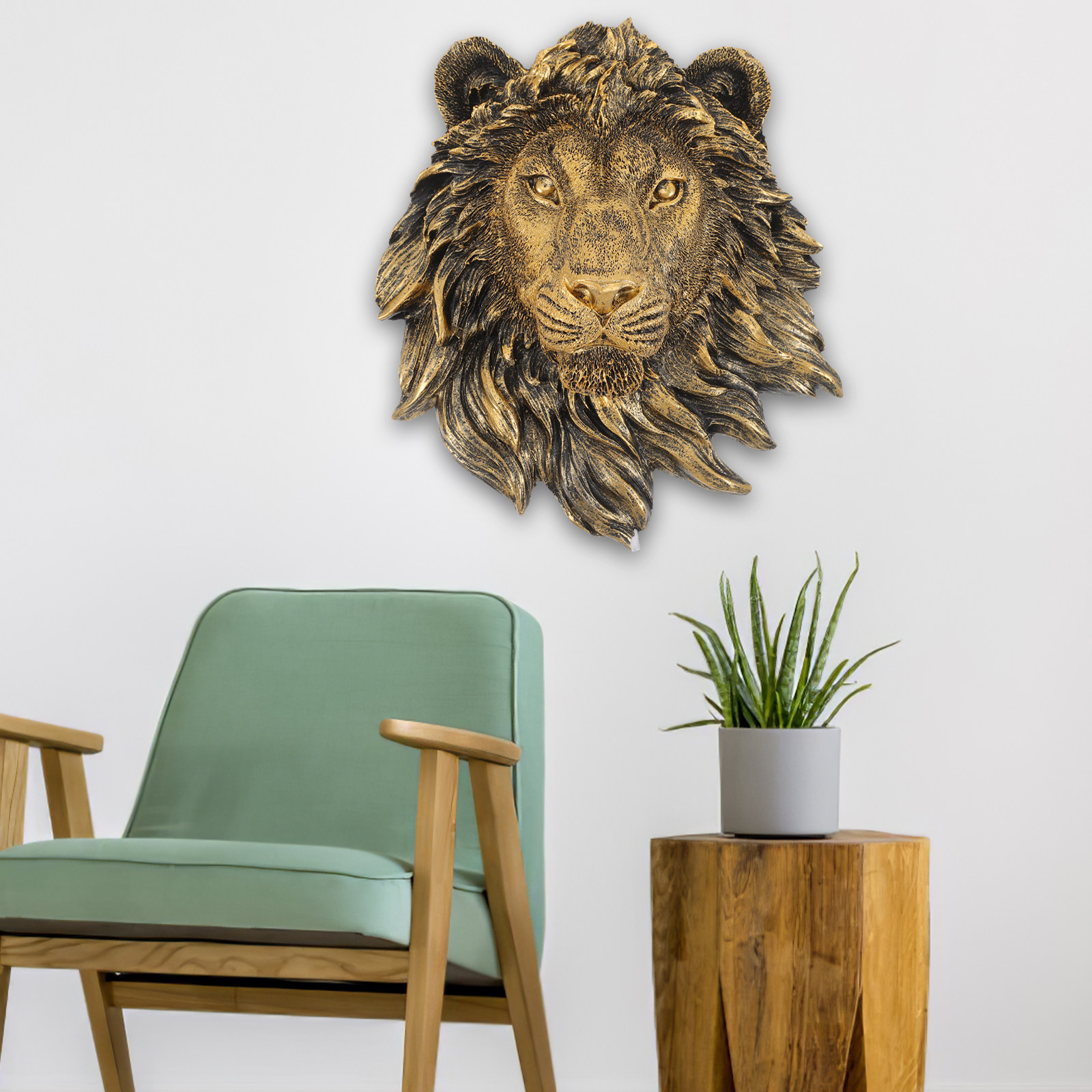 Imitation Lion Wall Decor Resi - Resin Art Sticker ulasan dan harga