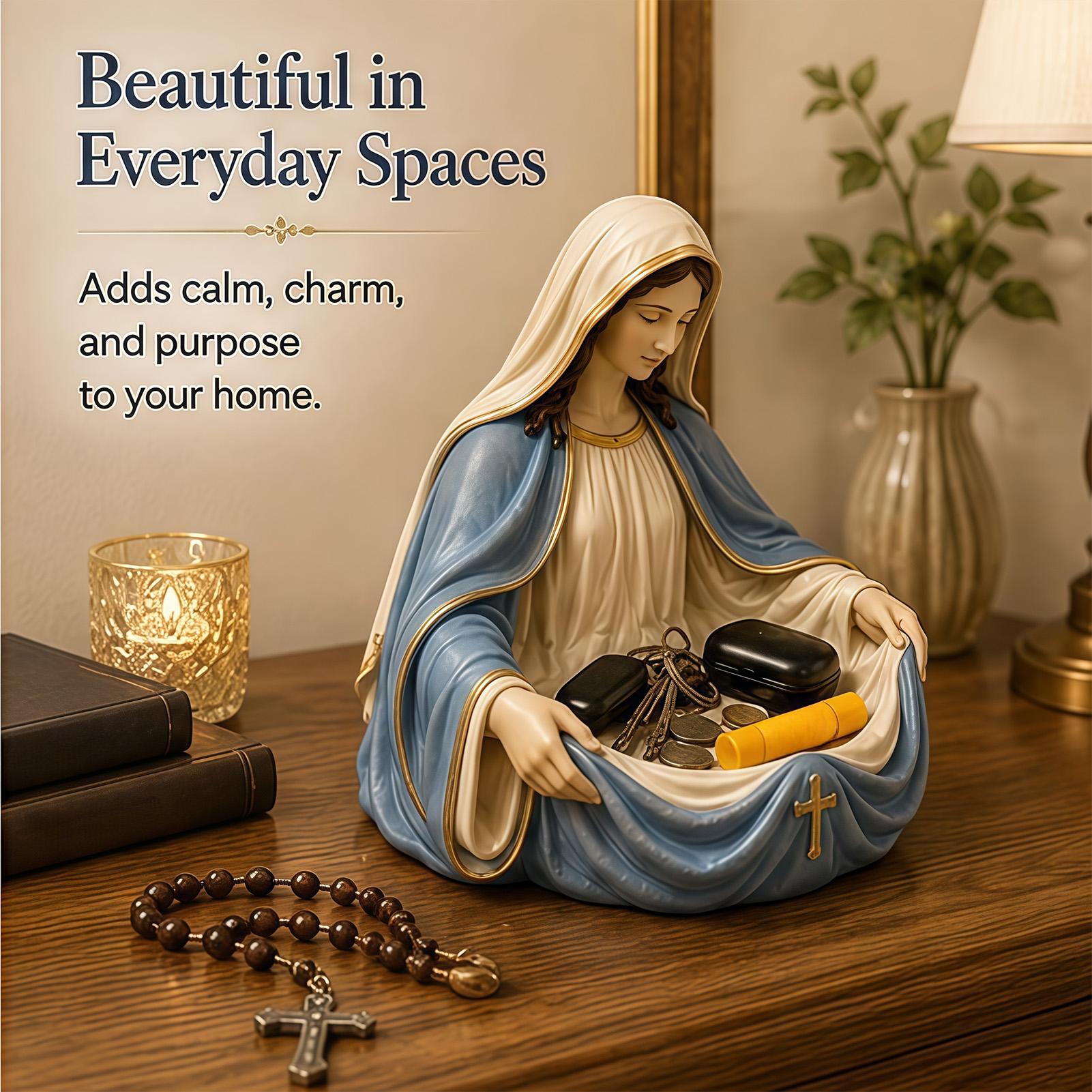 Virgin Mary Rosary Holder Mary - Resin Art Tray ulasan dan harga