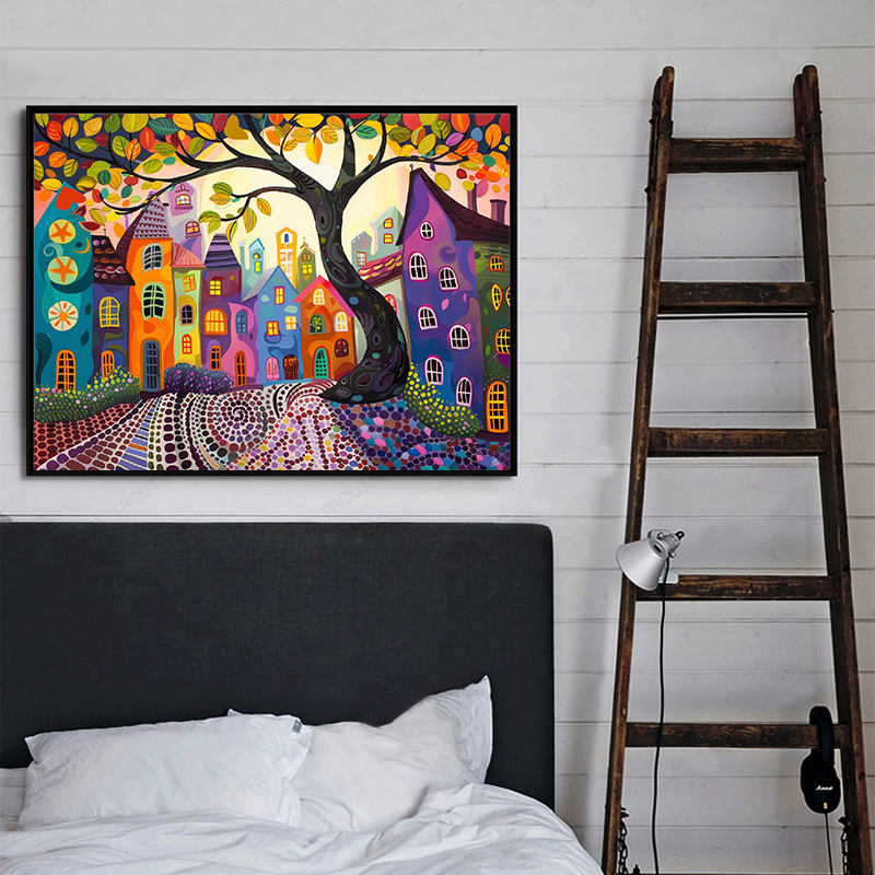 Frameless,Night View 5D Diamon - Resin Art Wall ulasan dan harga