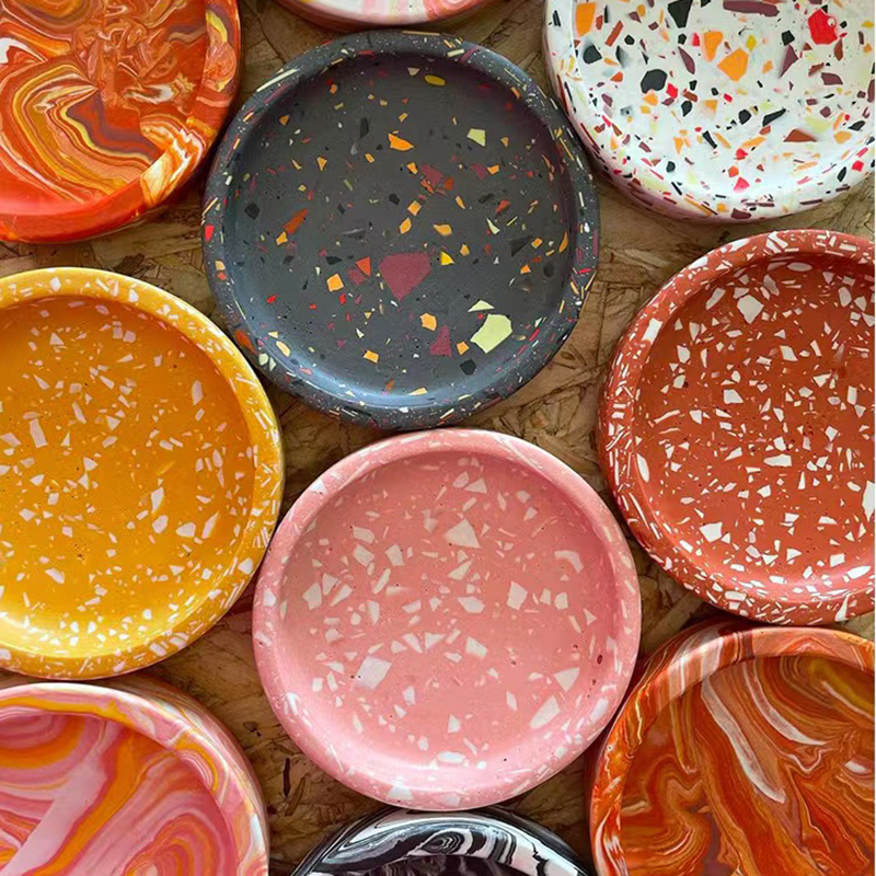 Round Tray Cement Molds Silico - Resin Art Tray ulasan dan harga