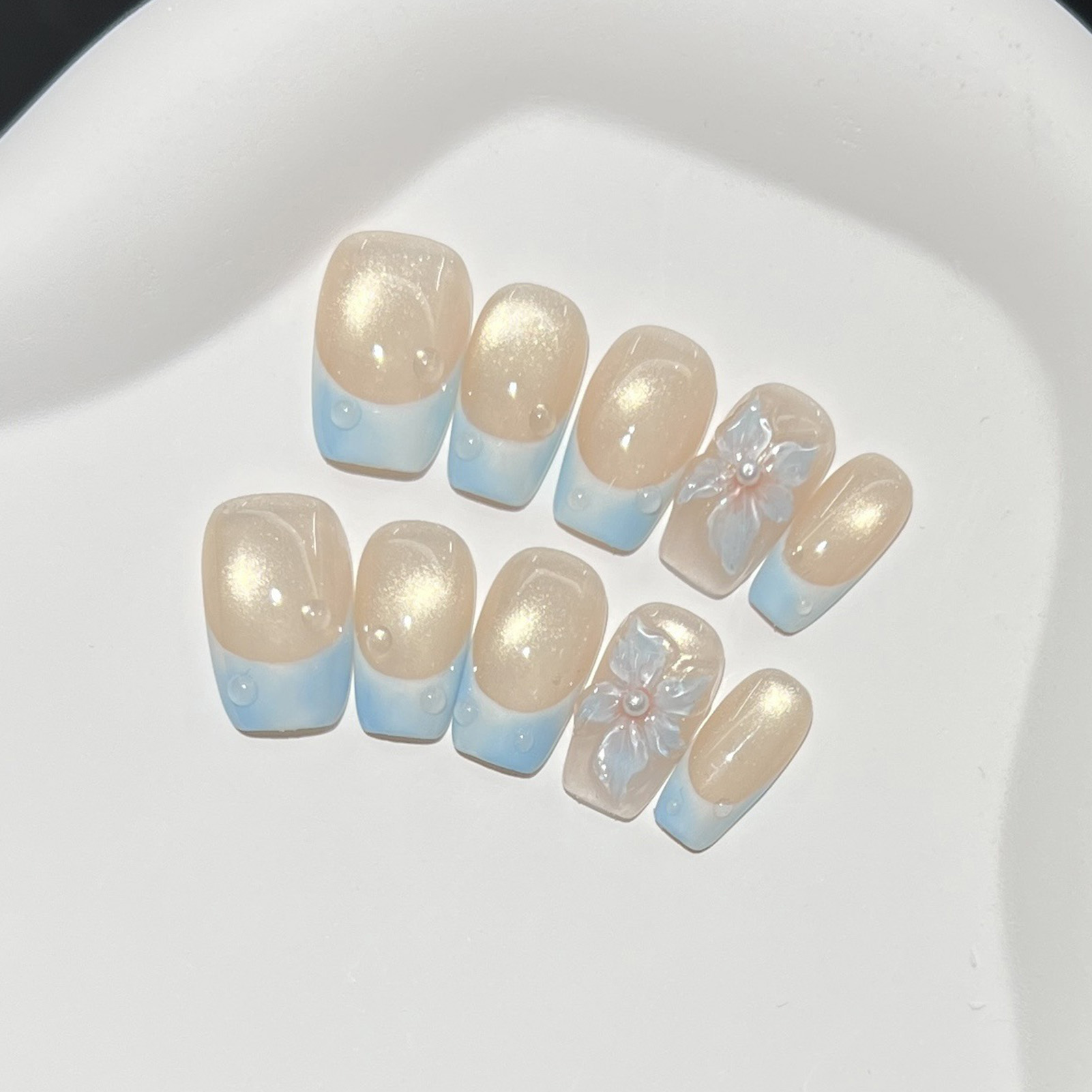 10pcs French Blue Glossy Flora - Resin Art Diy ulasan dan harga