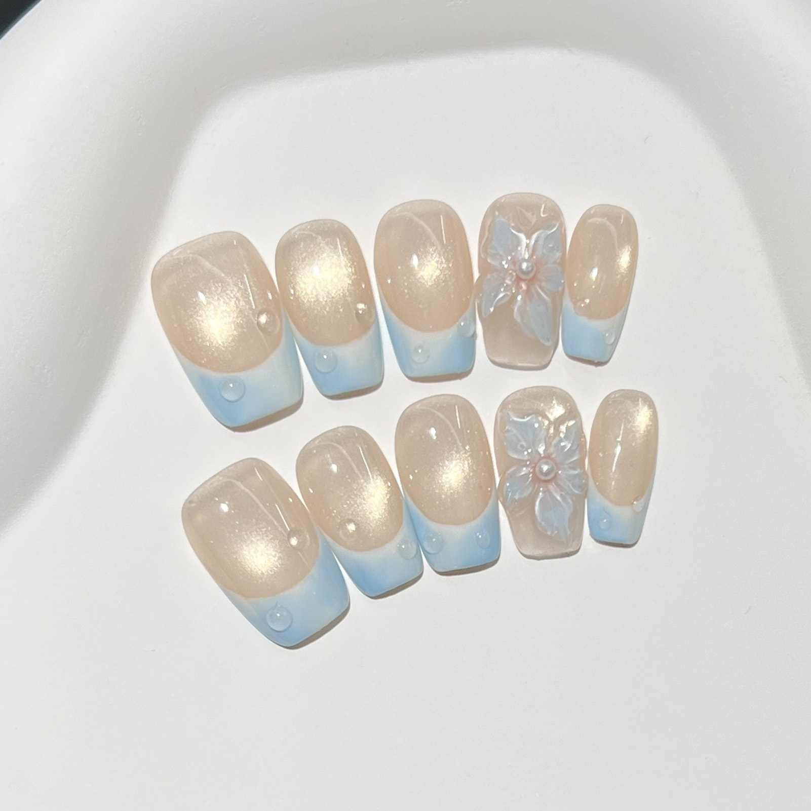 10pcs French Blue Glossy Flora - Resin Art Diy ulasan dan harga