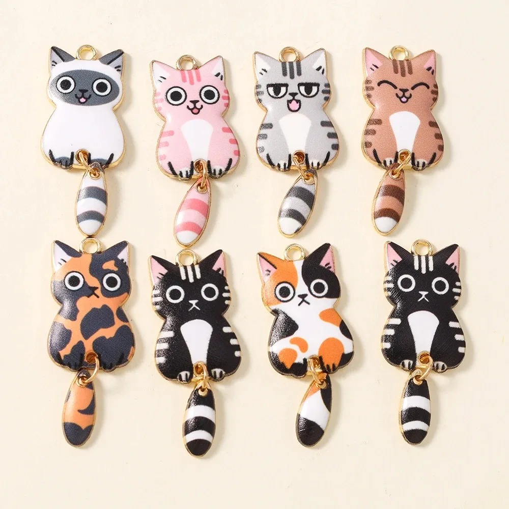 10Pcs 16×39mm Cute Cartoon Cat - Resin Art Box ulasan dan harga