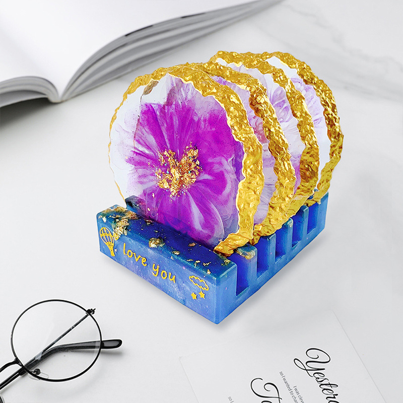 DM413 Drusy Coaster Resin Mold - Resin Art Tray ulasan dan harga