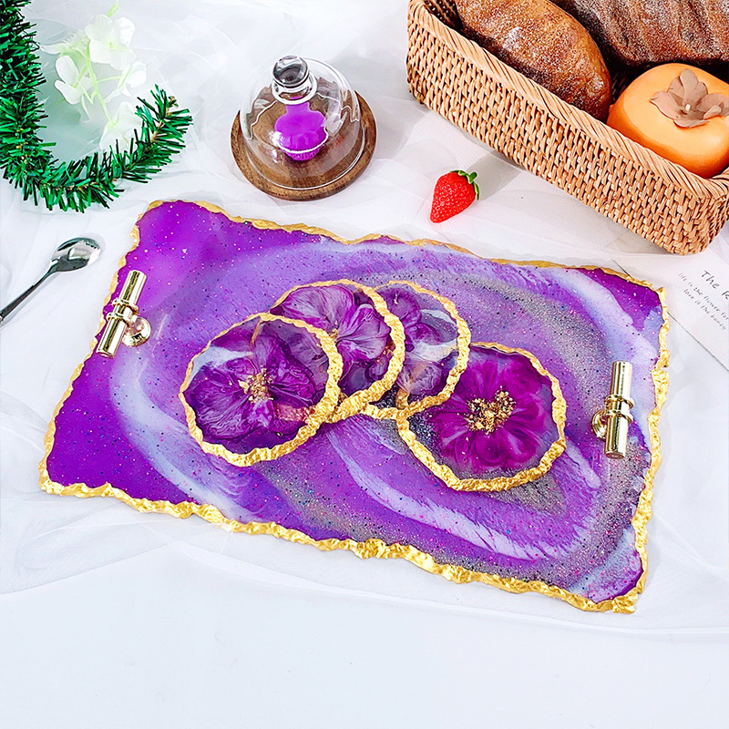 DM413 Drusy Coaster Resin Mold - Resin Art Tray ulasan dan harga