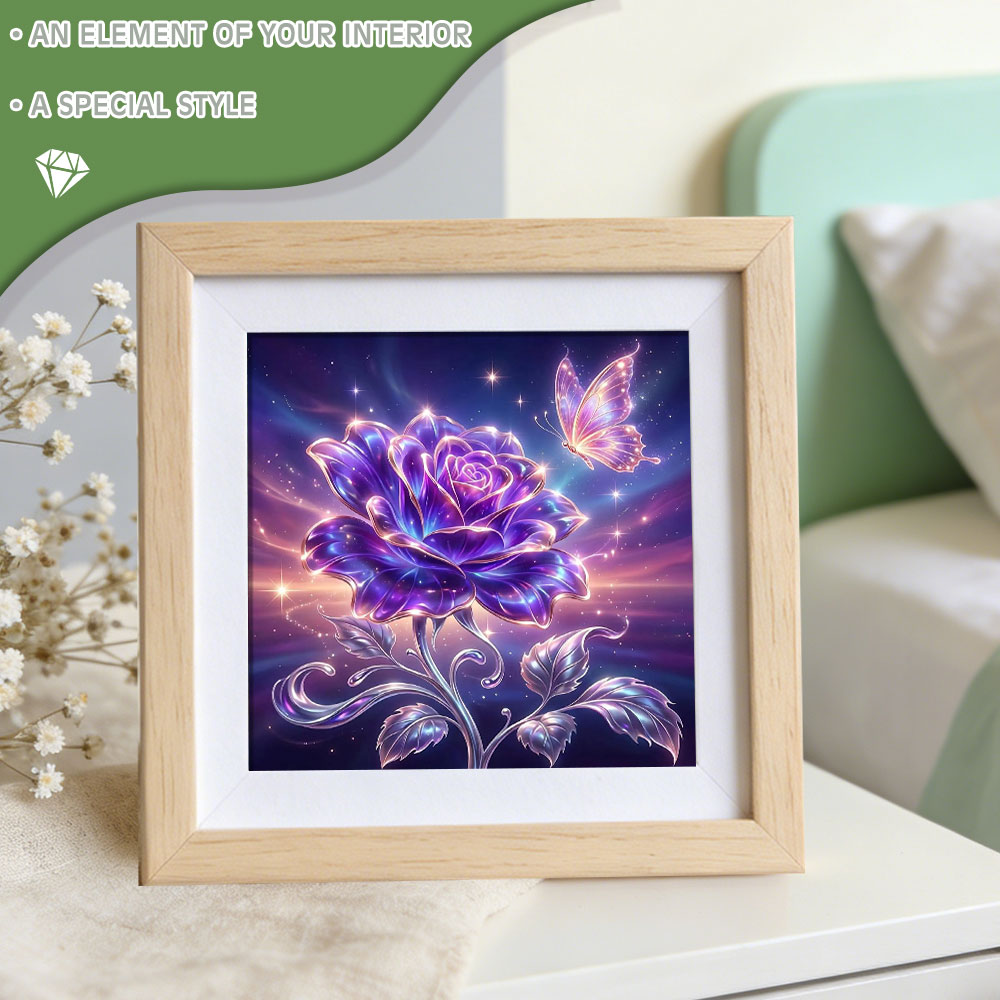 Huacan Full Square Round Diamo - Resin Art Rose ulasan dan harga