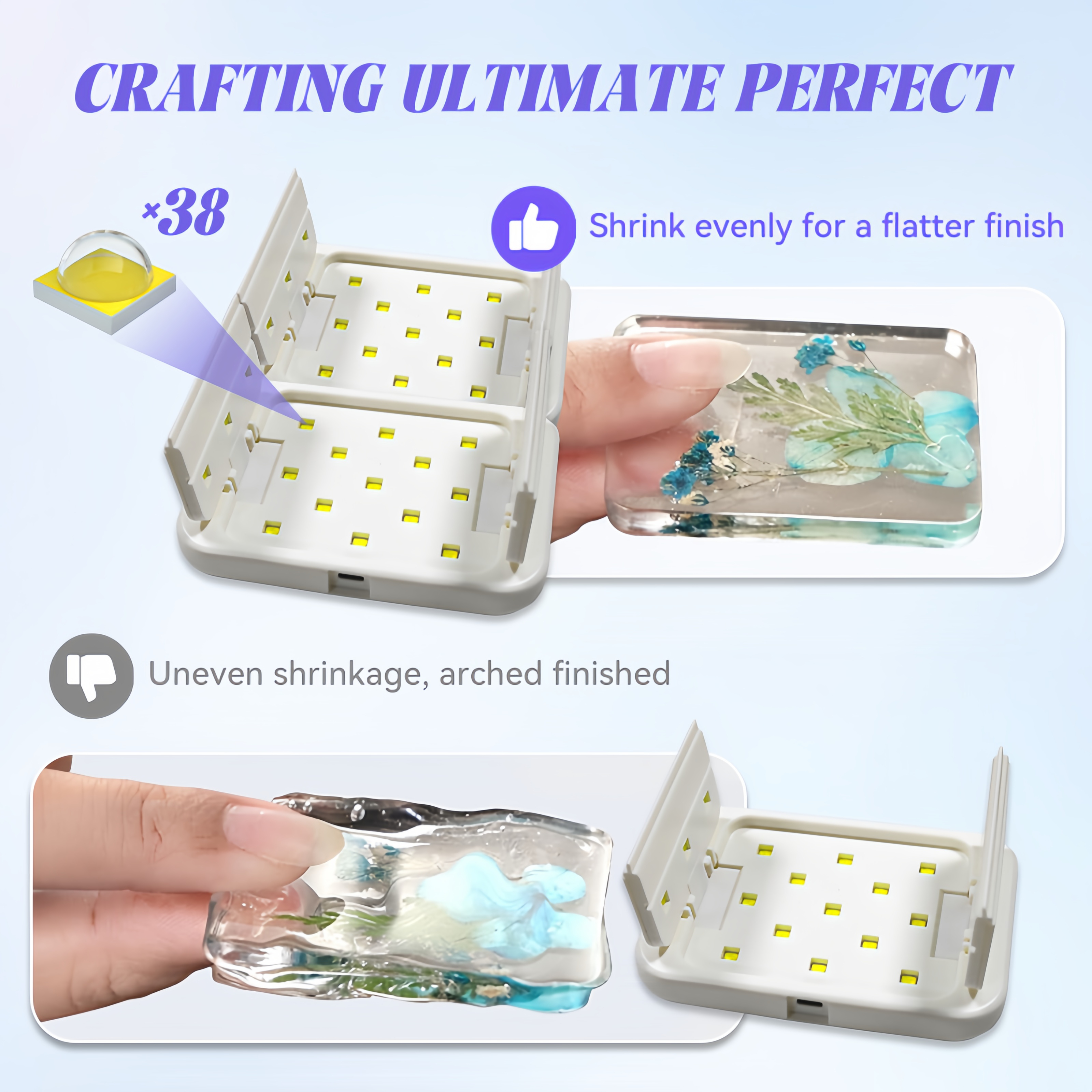 48W Dual-Sided UV Lamp Foldabl - Resin Art Uv Light ulasan dan harga