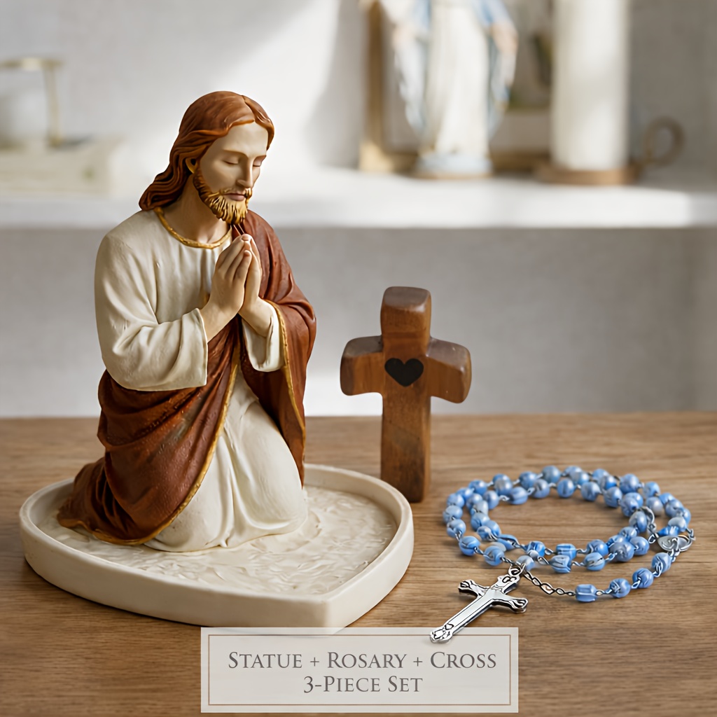 Jesus Virgin Mary Praying Stat - Resin Art Tray ulasan dan harga