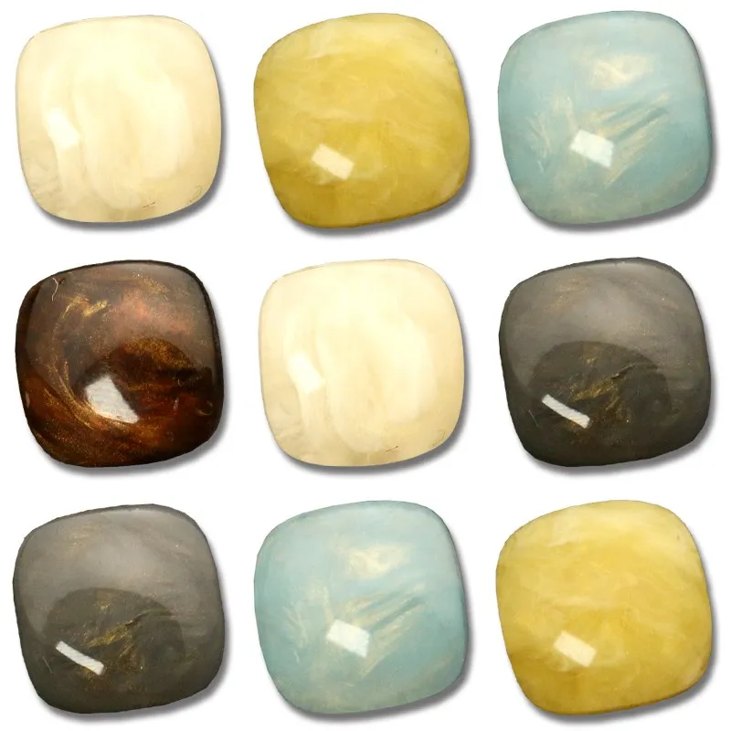 Square Resin Shirt Buttons Pea - Pearl Powder Resin ulasan dan harga