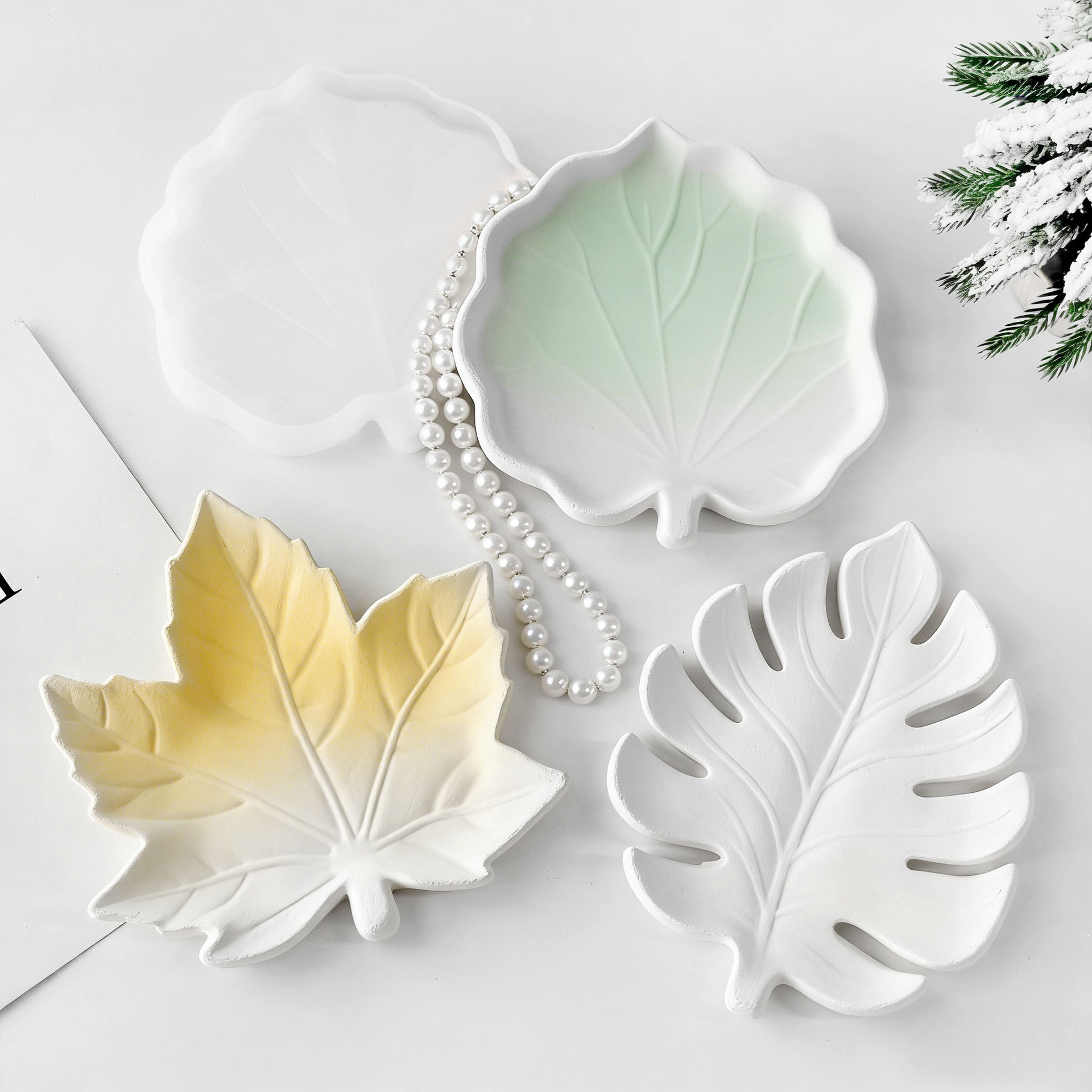 DIY Gypsum Form Leaf Coaster S - Resin Art Tray ulasan dan harga