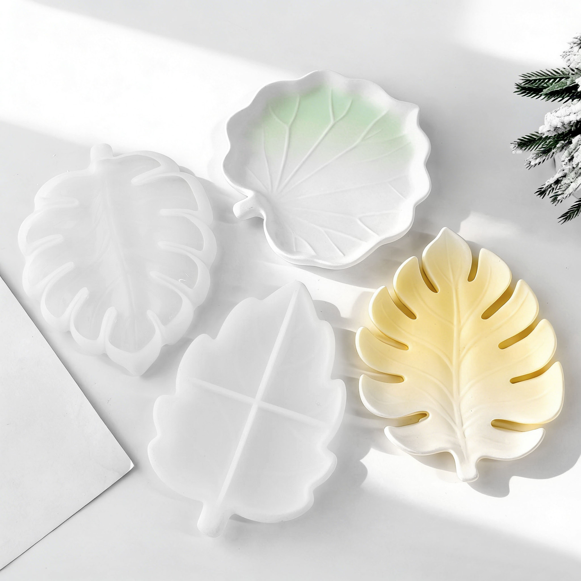 DIY Gypsum Form Leaf Coaster S - Resin Art Tray ulasan dan harga