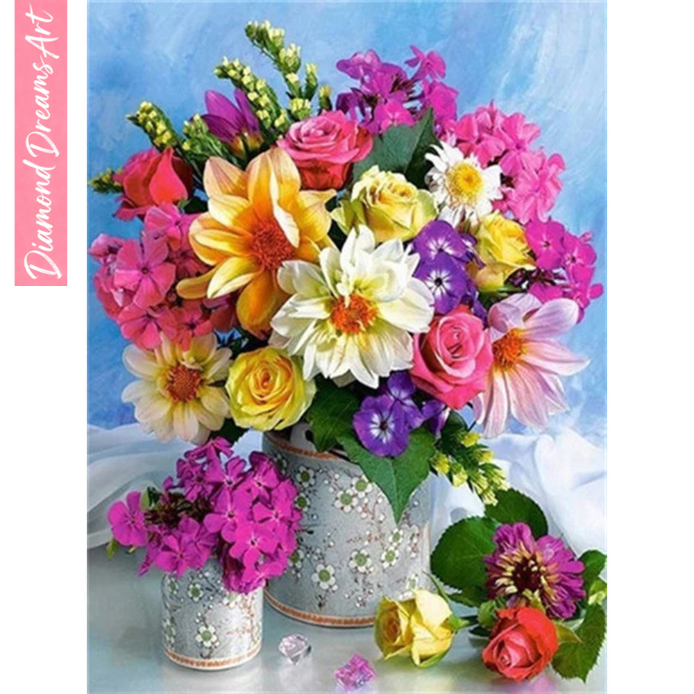 Full Diamond Mosaic Flower 5D  - Resin Art Wall ulasan dan harga