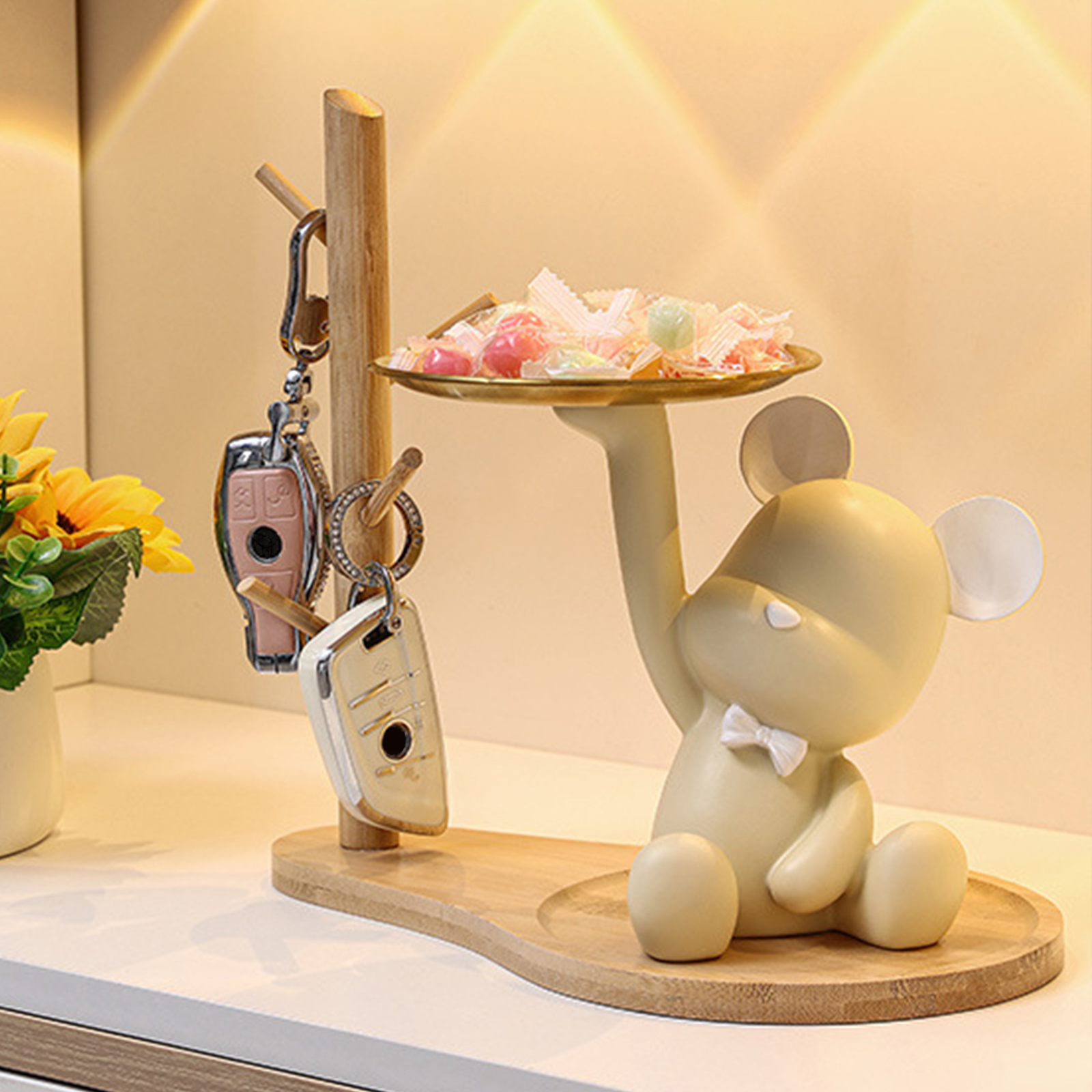 Creative Resin Bear Figurine C - Resin Art Tray ulasan dan harga