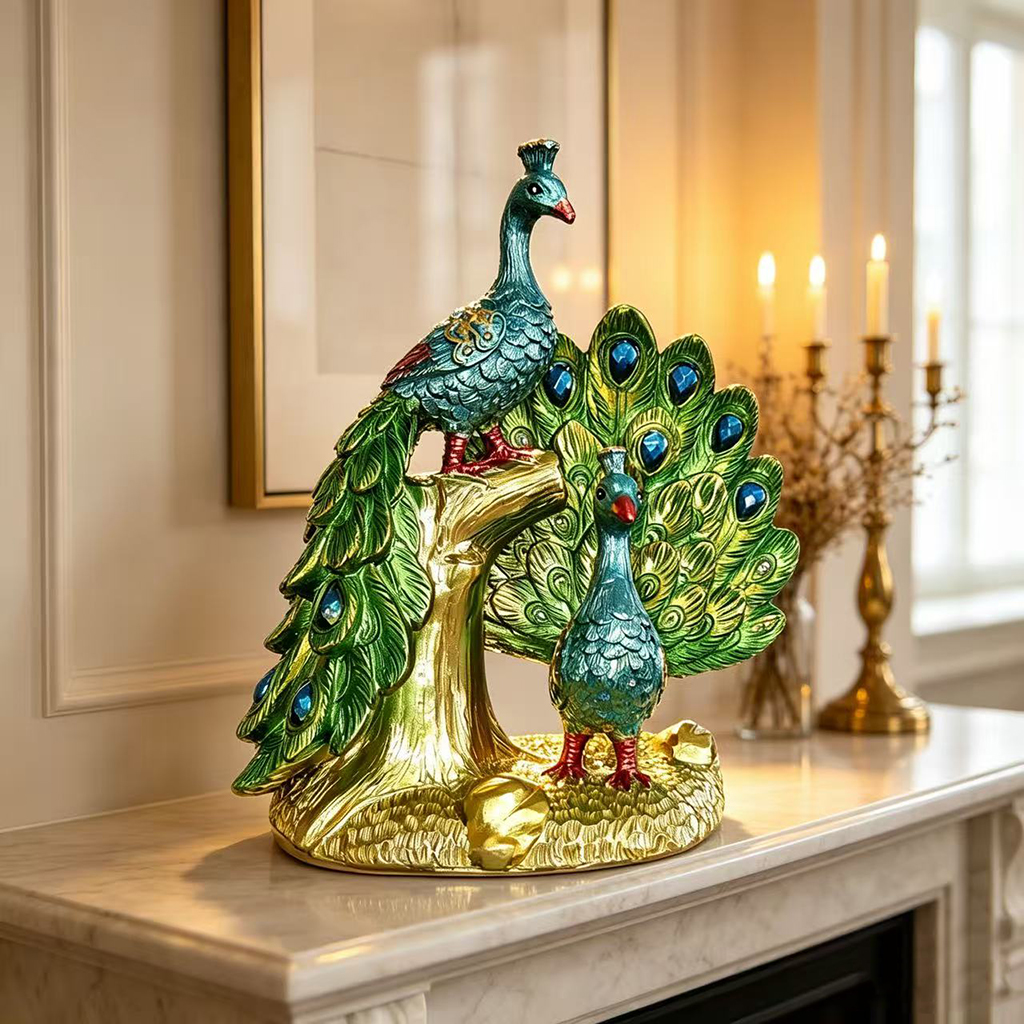 Luxury Peacock Resin Sculpture - Resin Art Wedding Gift ulasan dan harga