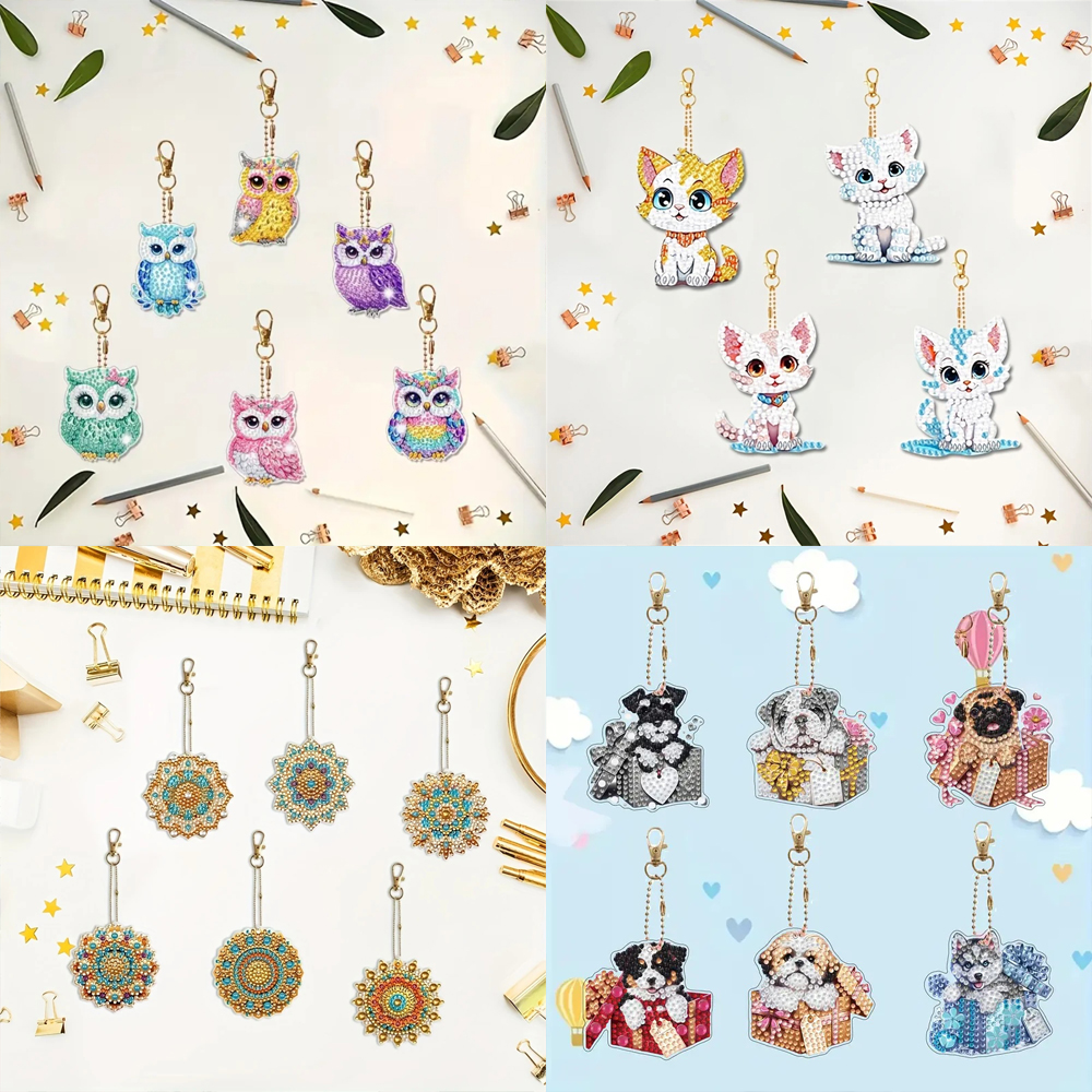 6-piece/set DIY Diamond Keycha - Resin Art Diy ulasan dan harga