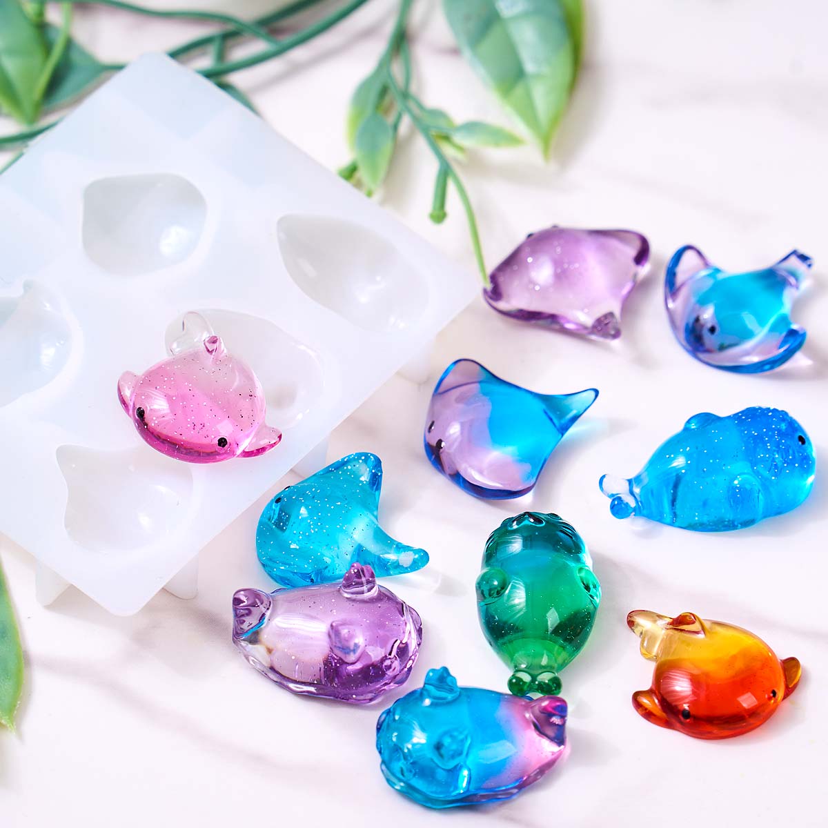 3D Healing Kawaii Manta Ray Wh - Resin Art A Keychain ulasan dan harga