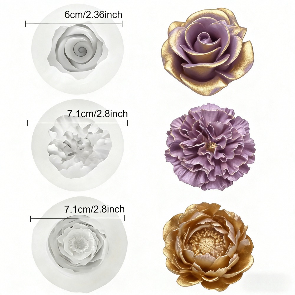3-Piece Silicone Molds for Ros - Resin Art Wedding Gift ulasan dan harga