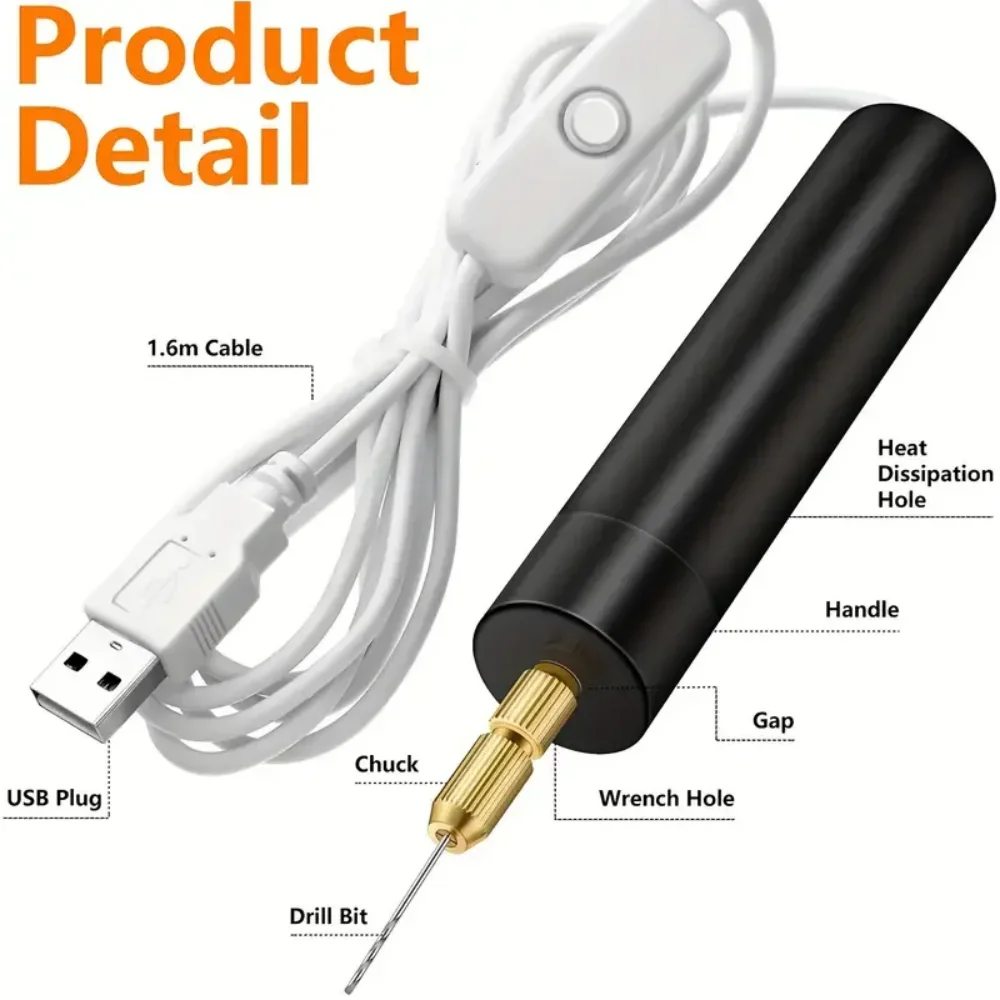 Mini Electric Drill USB Powere - Resin Art A Keychain ulasan dan harga
