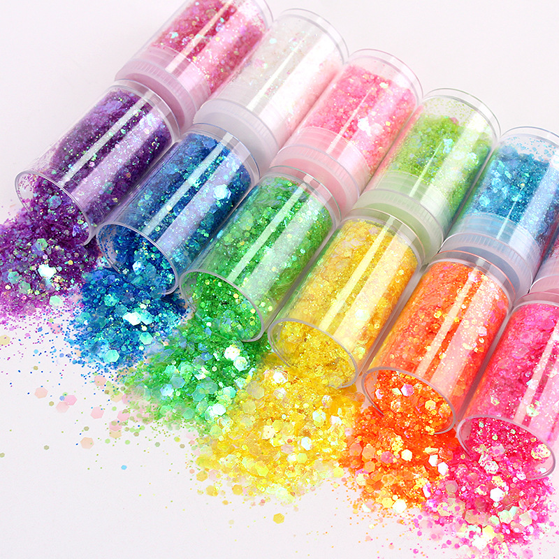 32/24/20Pcs Holographic Nail G - Pearl Powder Resin ulasan dan harga
