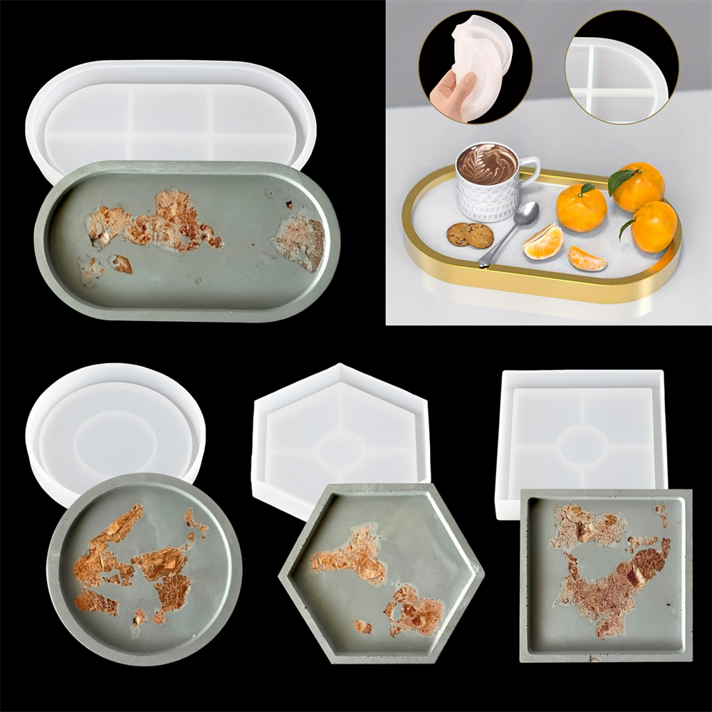 4pcs/Set Storage Tray Coaster  - Resin Art Tray ulasan dan harga