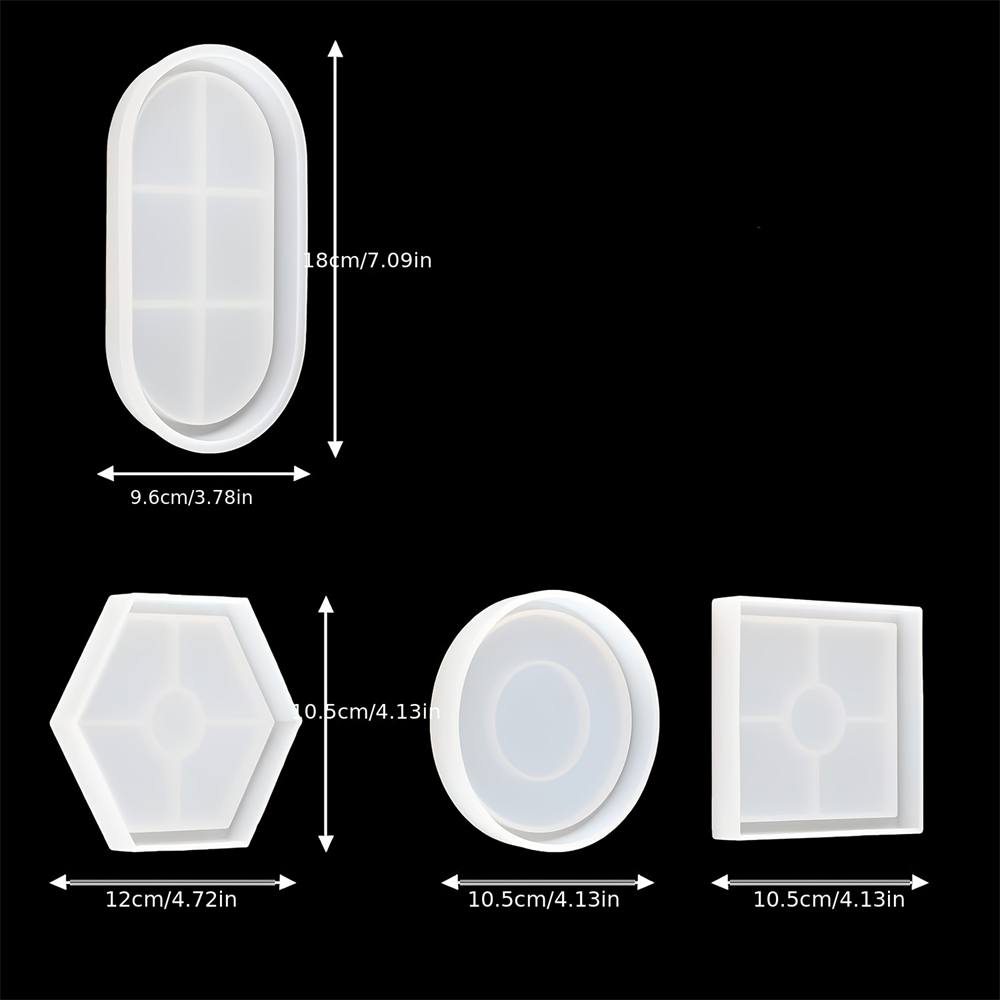 4pcs/Set Storage Tray Coaster  - Resin Art Tray ulasan dan harga