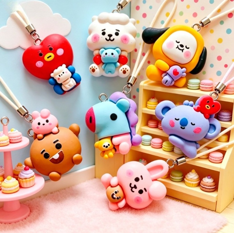 7pcs BT21 Resin Cartoon Charm  - Resin Art Box ulasan dan harga
