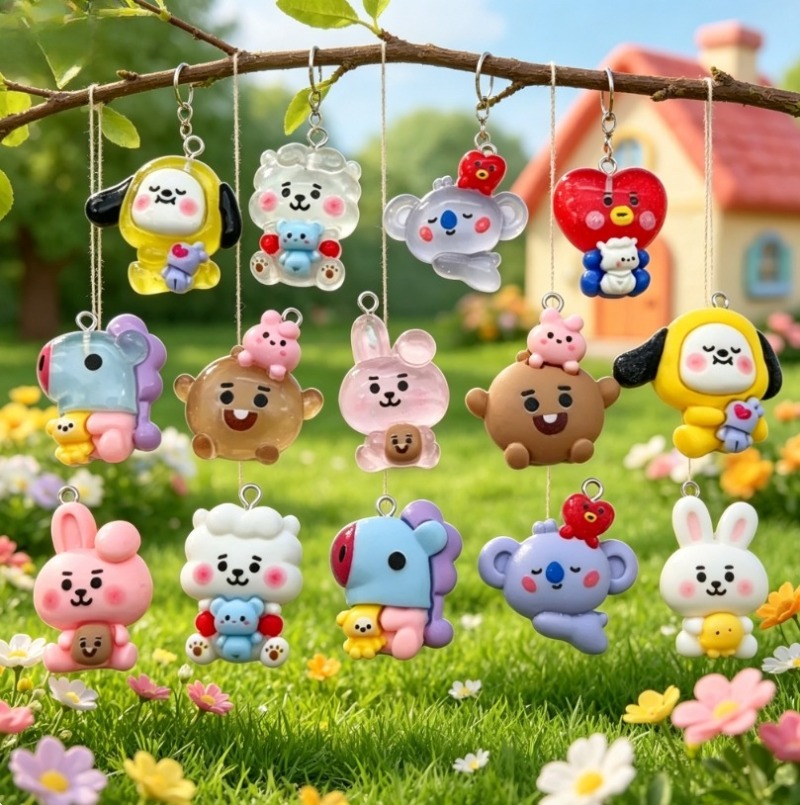 7pcs BT21 Resin Cartoon Charm  - Resin Art Box ulasan dan harga