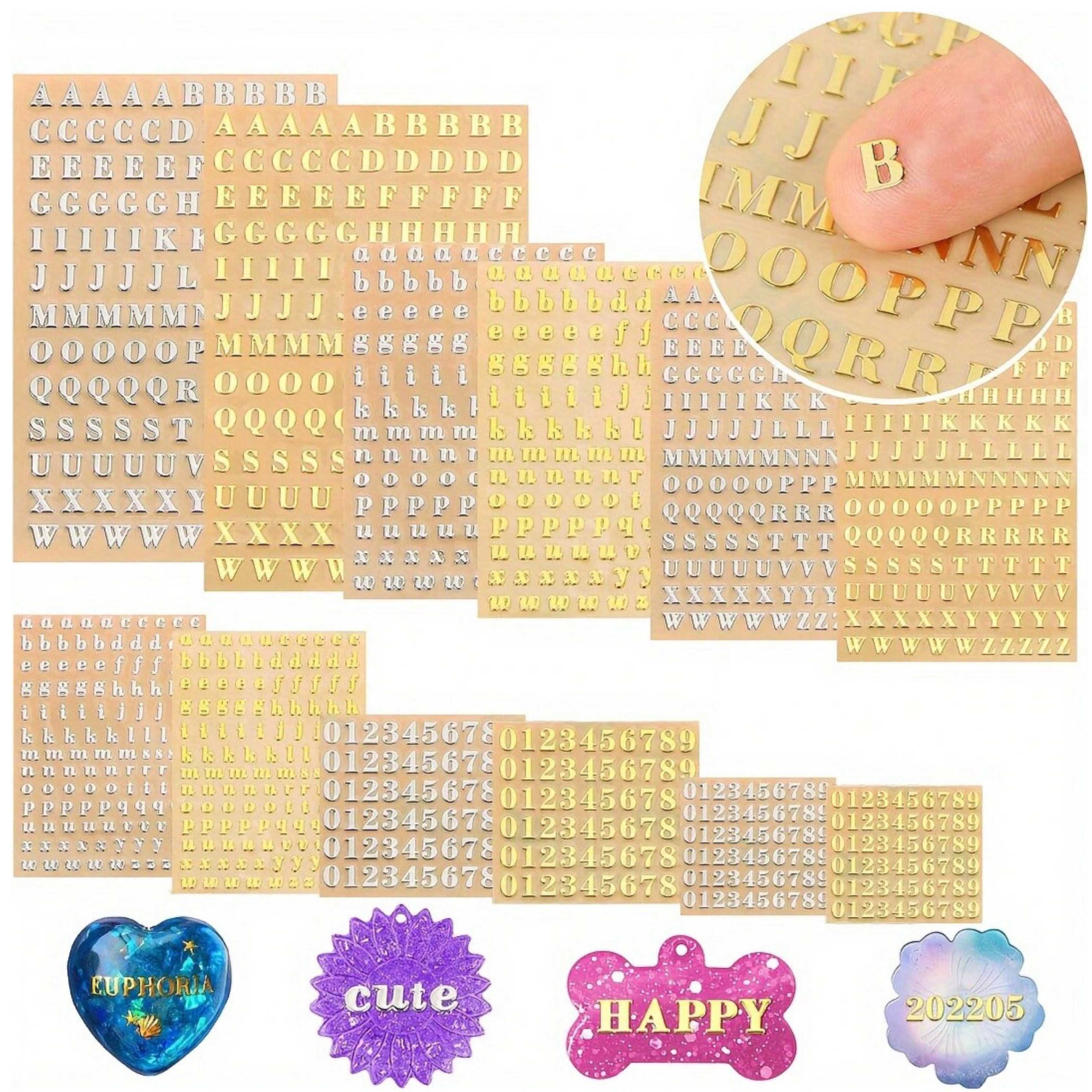 12 Letter Resin Stickers, Mini - Resin Art Sticker ulasan dan harga