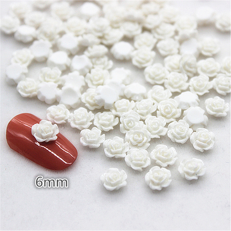100pcs 6mm Resin Mini Rose Flo - Resin Art Rose ulasan dan harga