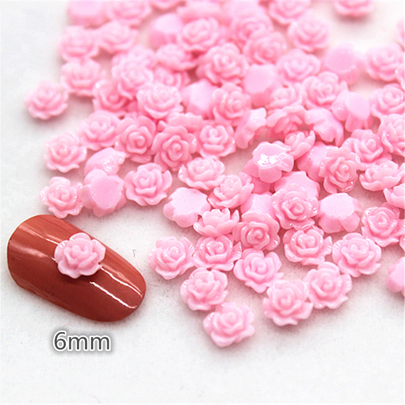 100pcs 6mm Resin Mini Rose Flo - Resin Art Rose ulasan dan harga