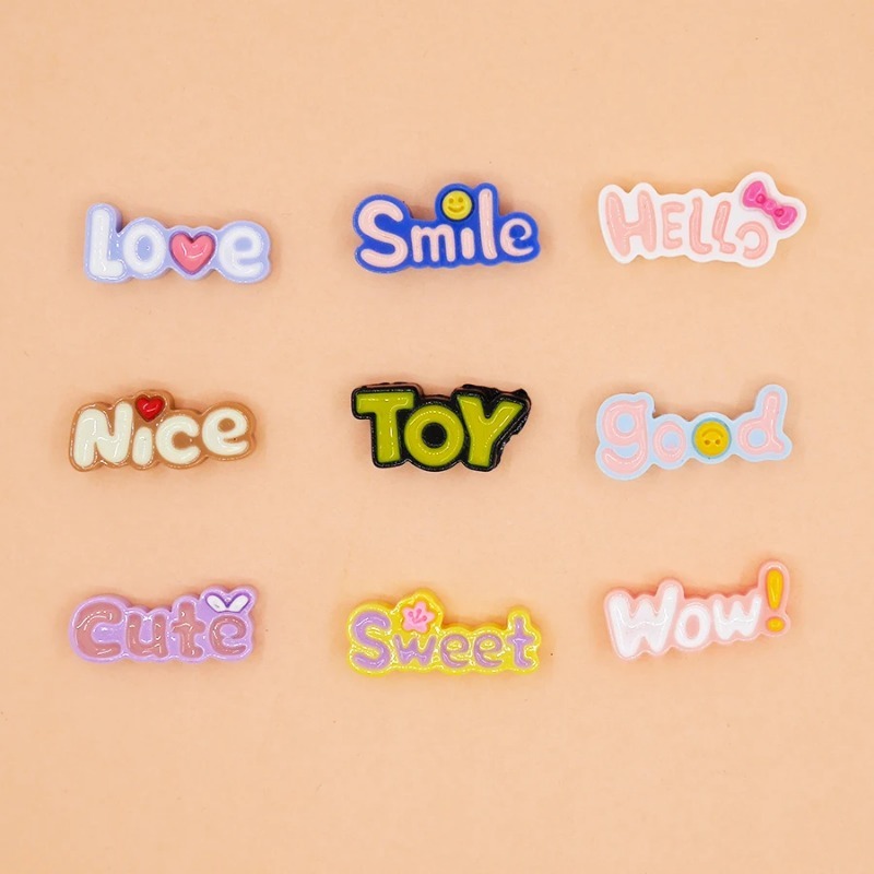 10Pcs Cute Flat Back Wow Luck  - Resin Art Phone Case ulasan dan harga