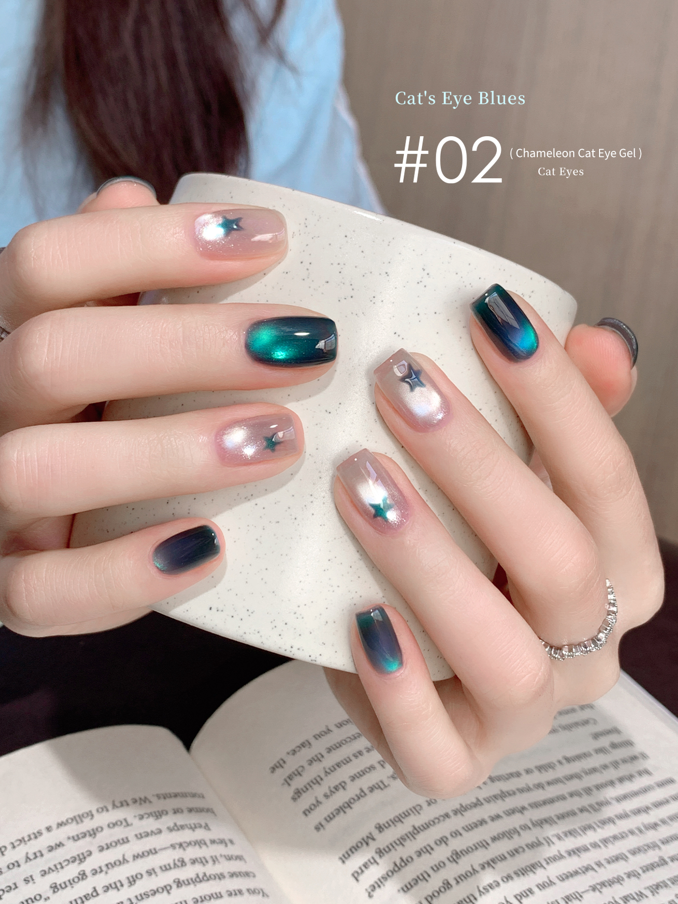12ml Blue  Cat Eye Gel Nail Po - Resin Art Uv Light ulasan dan harga