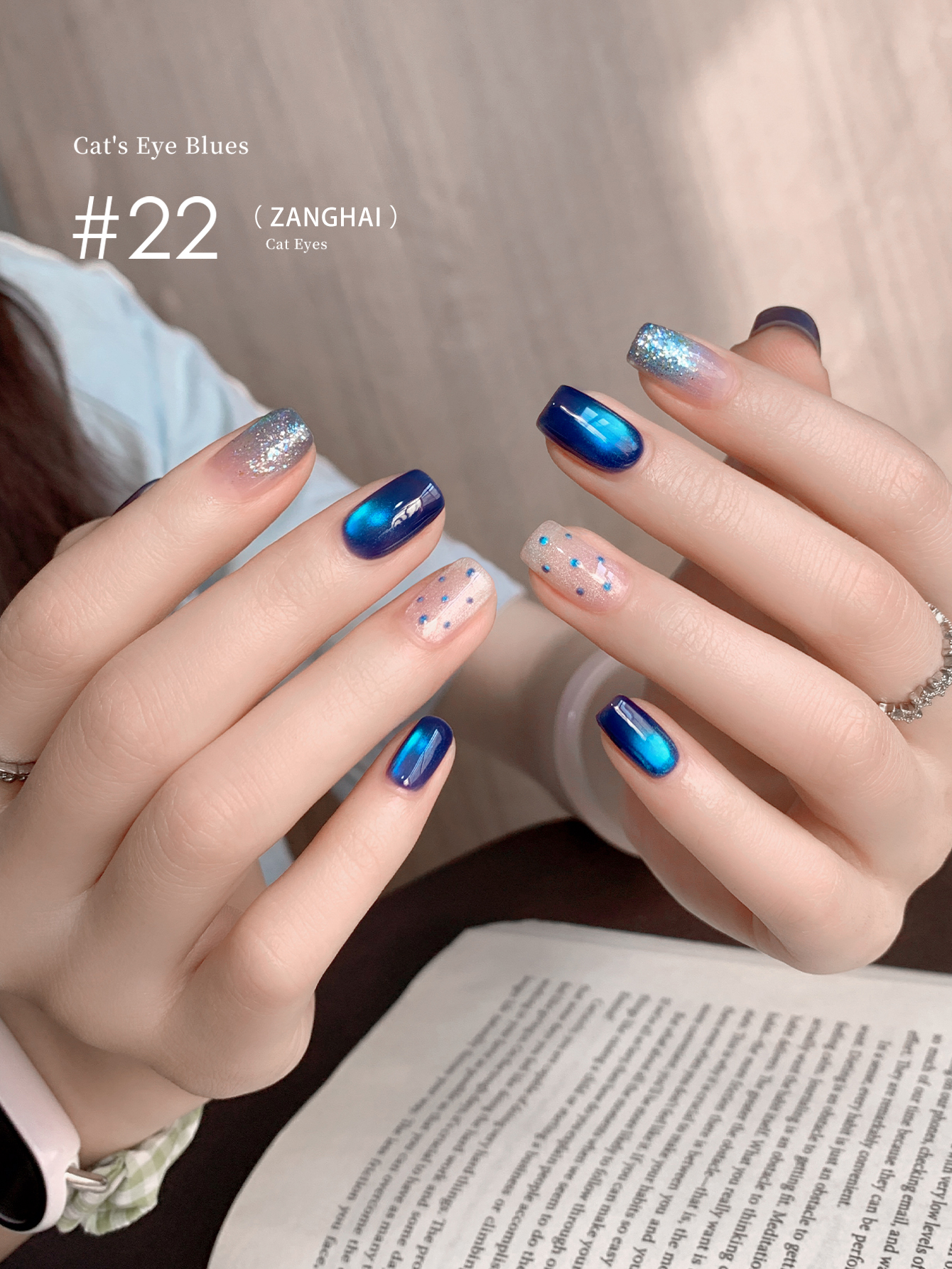 12ml Blue  Cat Eye Gel Nail Po - Resin Art Uv Light ulasan dan harga