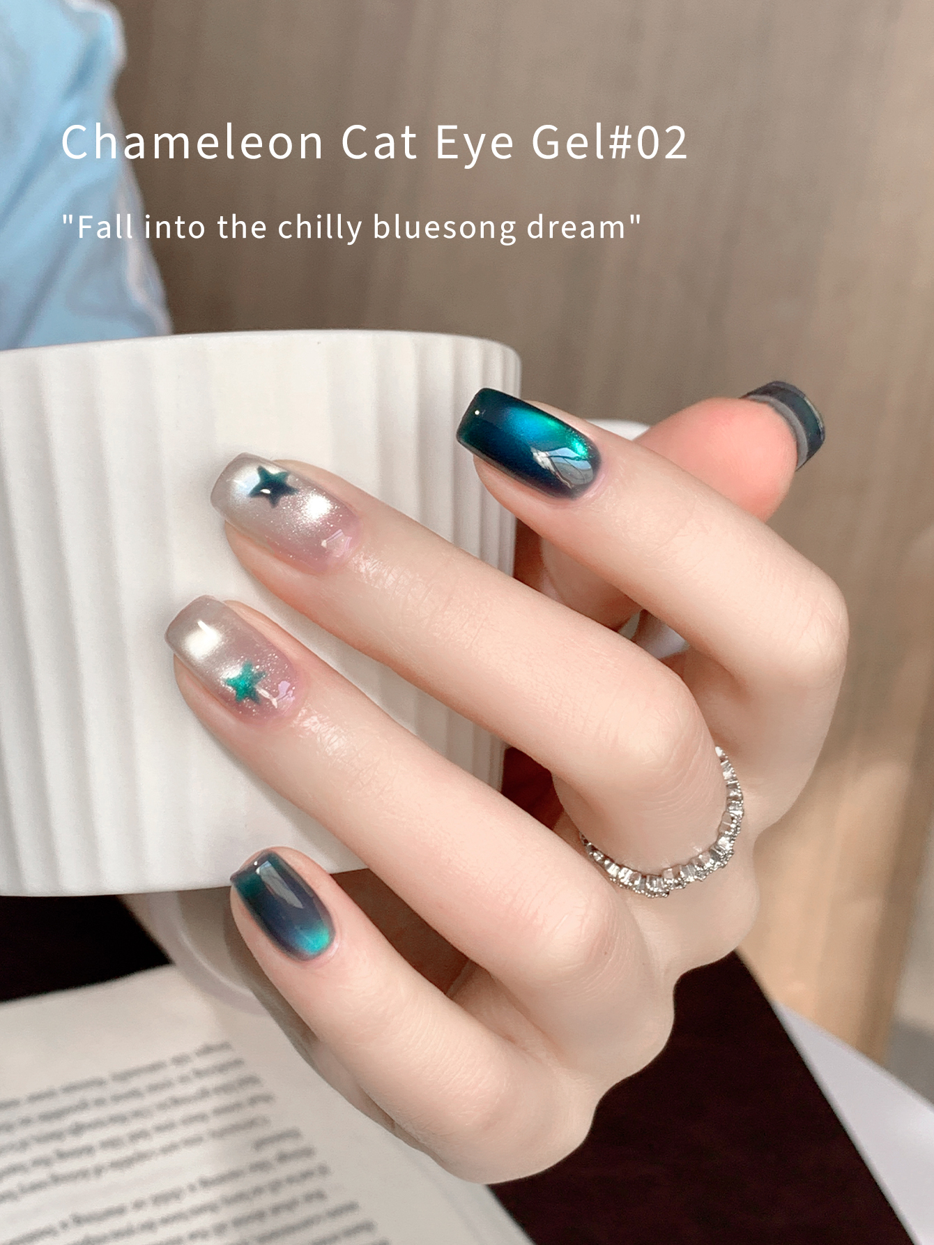 12ml Blue  Cat Eye Gel Nail Po - Resin Art Uv Light ulasan dan harga