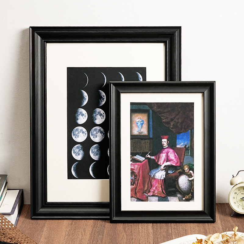Vintage Black Solid Wood Pictu - Resin Art Frame ulasan dan harga