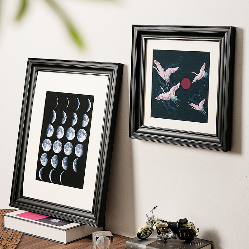 Vintage Black Solid Wood Pictu - Resin Art Frame ulasan dan harga