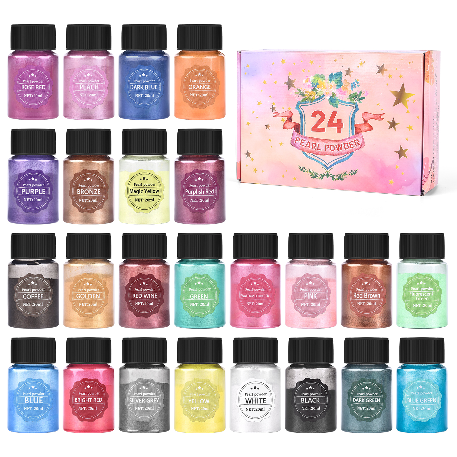24Color 10g Pearlescent Natura - Pearl Powder Resin ulasan dan harga
