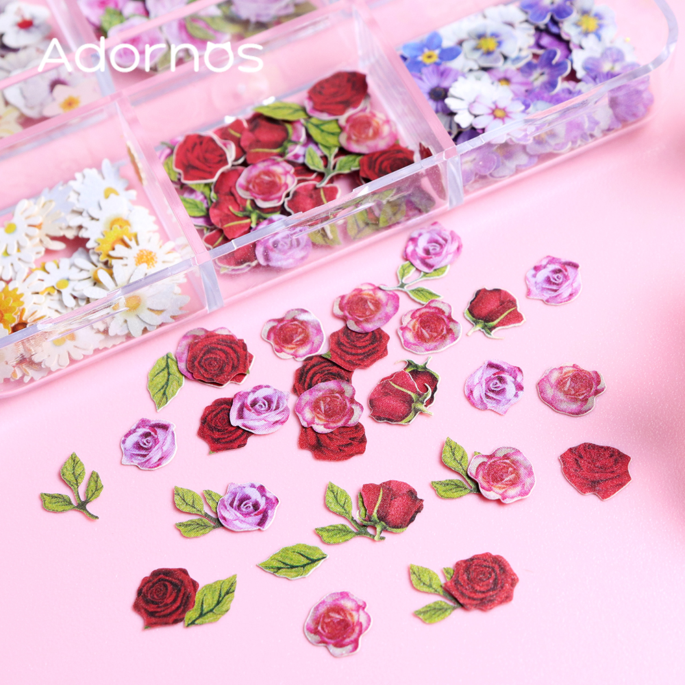 6 Grids Flowers Wood Pulp Chip - Resin Art Rose ulasan dan harga