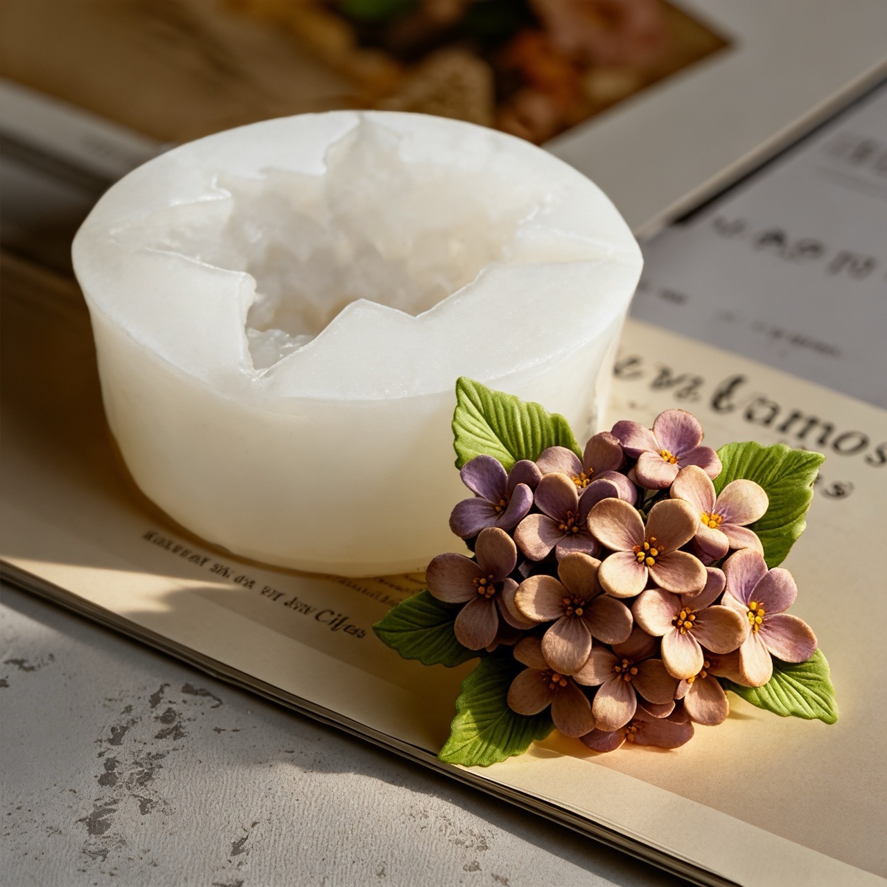 2-Piece 3D Rose and Lilac Sili - Resin Art Wedding Gift ulasan dan harga