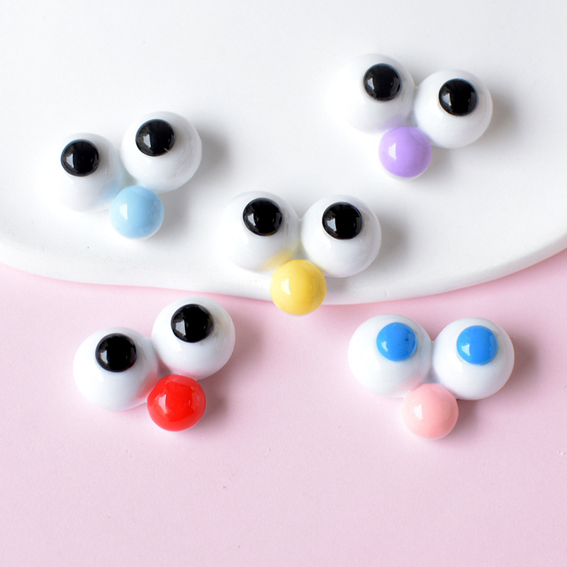 10Pcs Cute Eyes Flatback Resin - Resin Art Phone Case ulasan dan harga