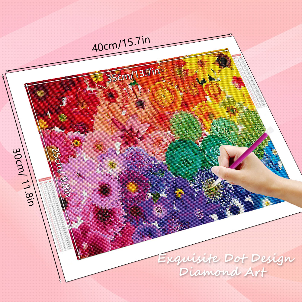 HUACAN Diamond Art Kits Flower - Resin Art Rose ulasan dan harga