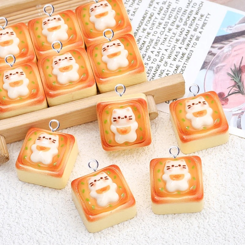 10Pcs Kawaii Cat Toast Bread R - Resin Art Box ulasan dan harga