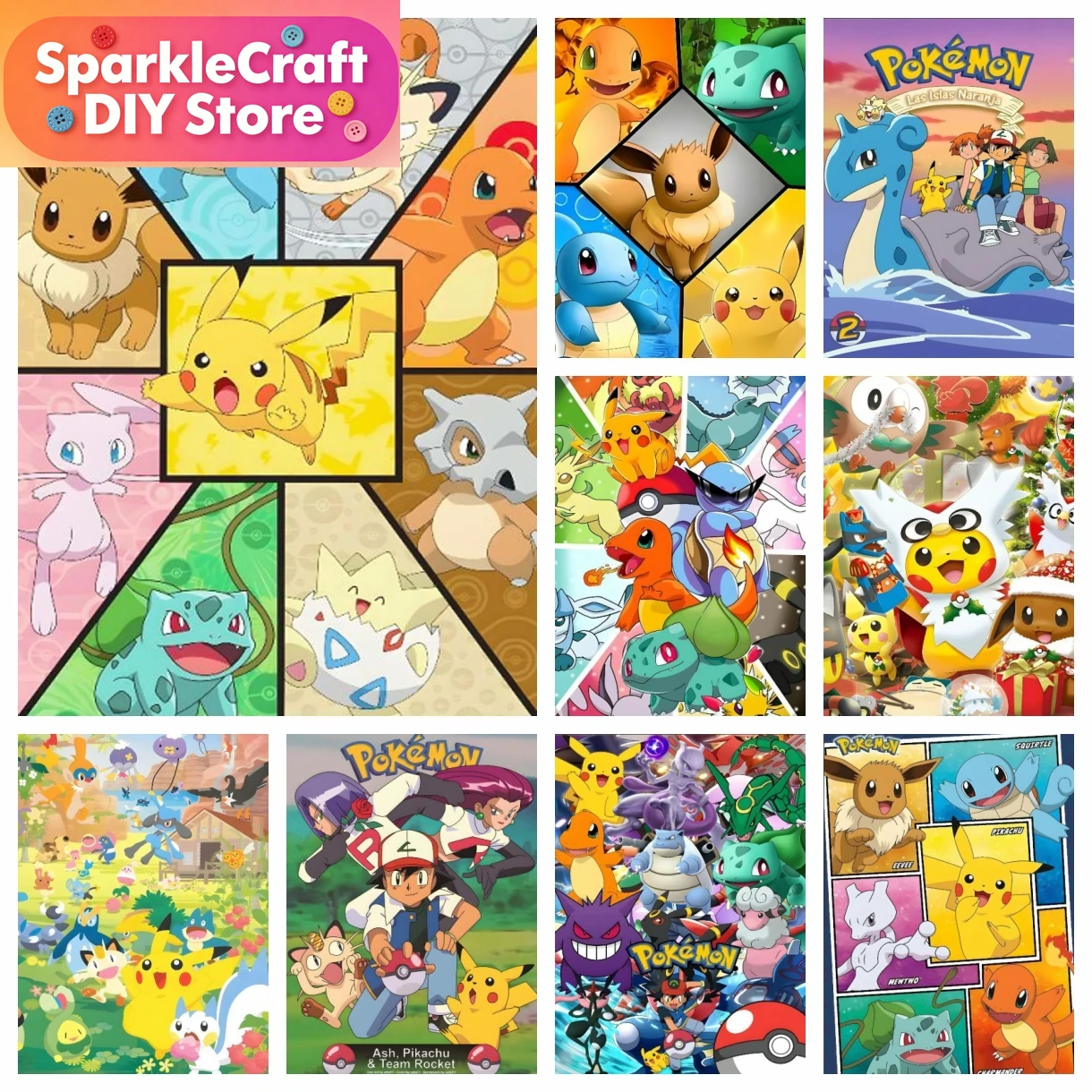1pc frameless Cartoon Pokemon  - Resin Art Sticker ulasan dan harga