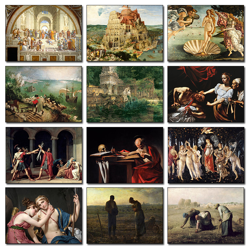 Classic Vintage Famous Paintin - Resin Art Wall ulasan dan harga