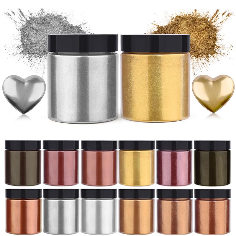50g Shimmer Metallic Gold Silv - Pearl Powder Resin ulasan dan harga