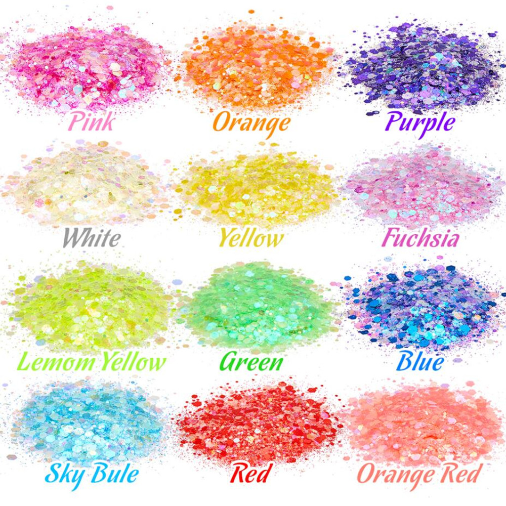 24 Colors Luminous Sequins Glo - Resin Art Glitter ulasan dan harga