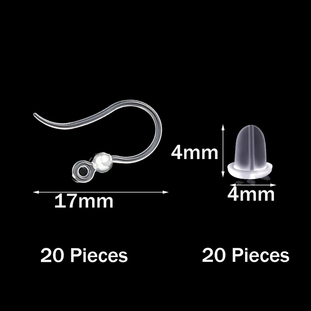 40pcs Clear Plastic Earring Ho - Resin Art Box ulasan dan harga