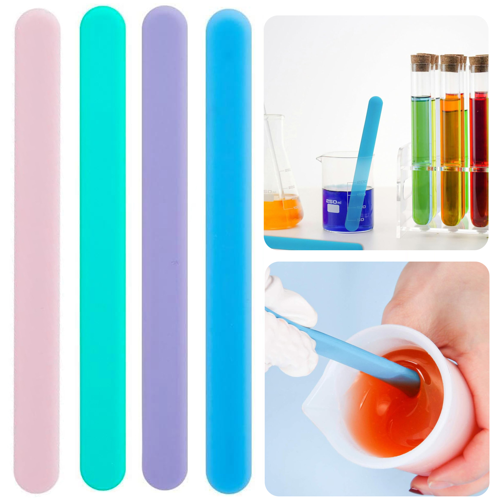 4PCS Silicone Stir Sticks, Reu - Resin Art Glitter ulasan dan harga