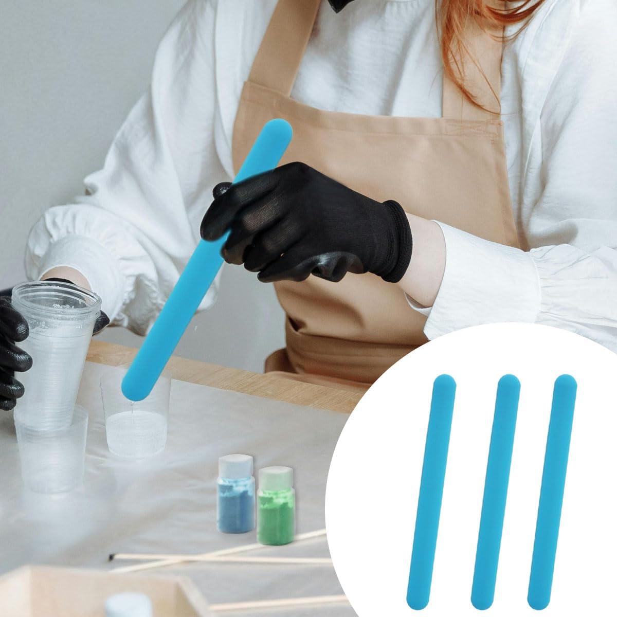 4PCS Silicone Stir Sticks, Reu - Resin Art Glitter ulasan dan harga